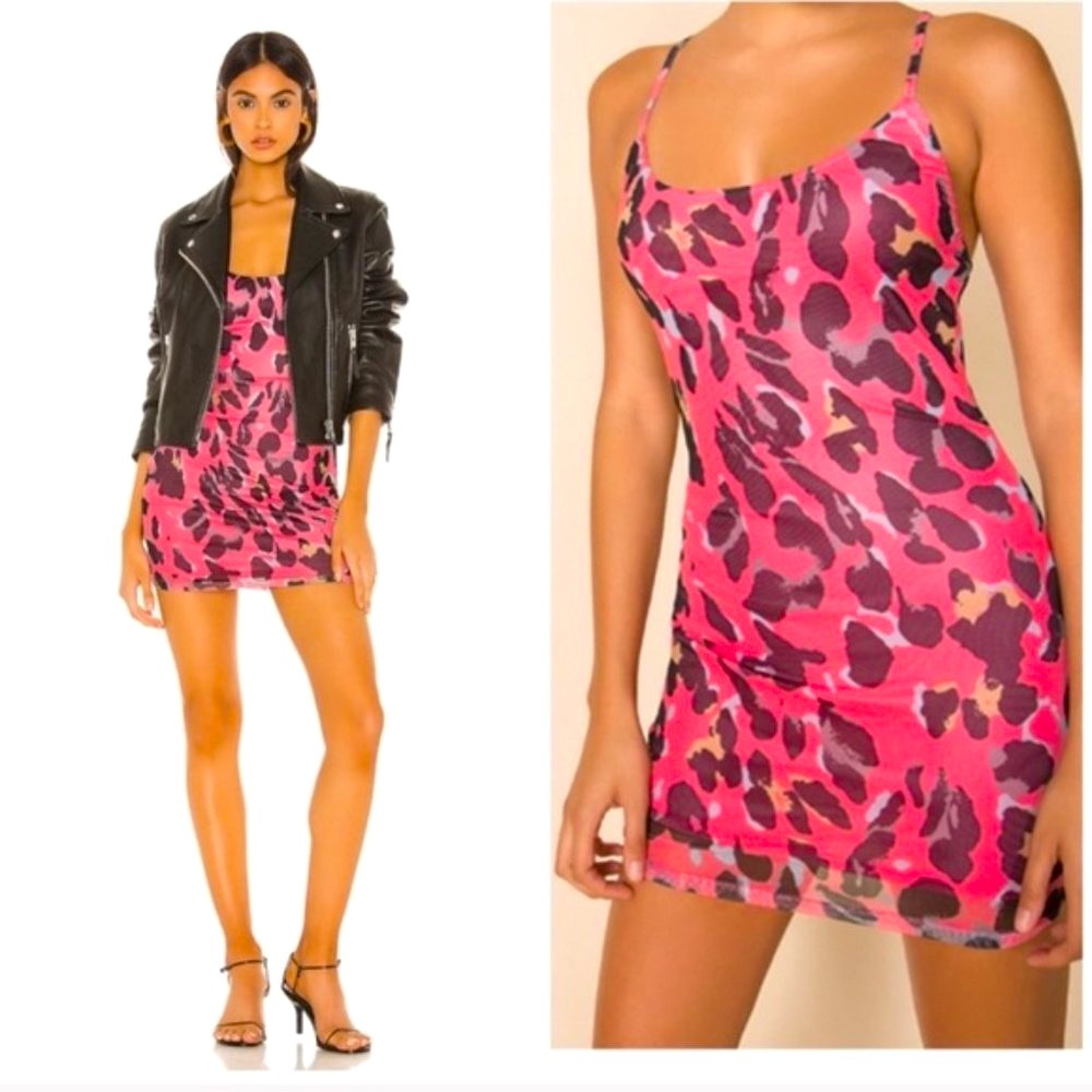 Pink Leopard slip dress